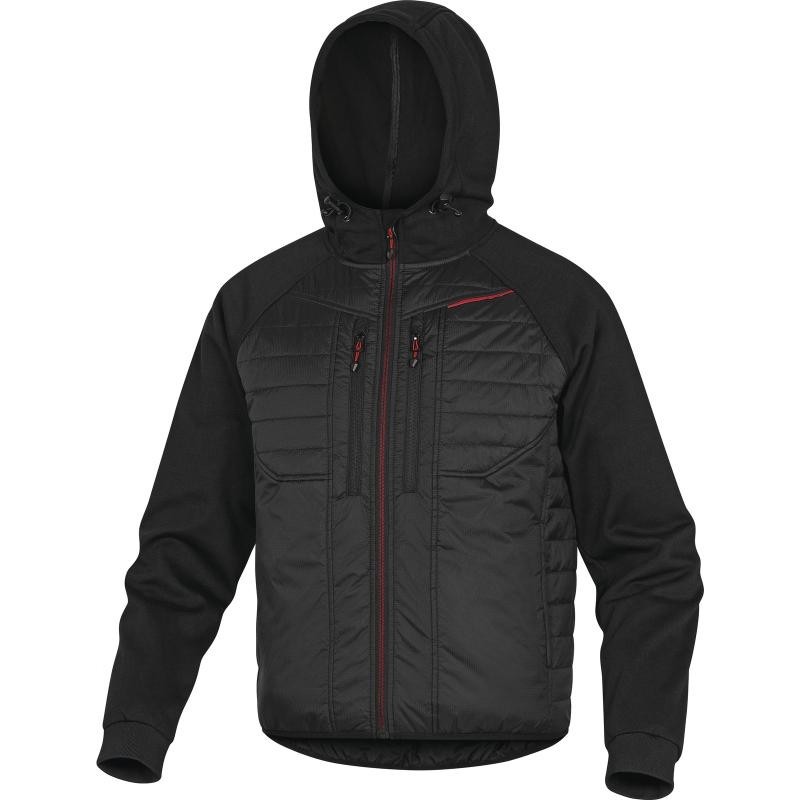 Casaco Moove Delta Plus acolchoado em poliamida ripstop com revestimento de PU Preto Vermelho