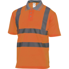 Polo Laranja Manga Curta Delta Plus OffShore Alta Visibilidade