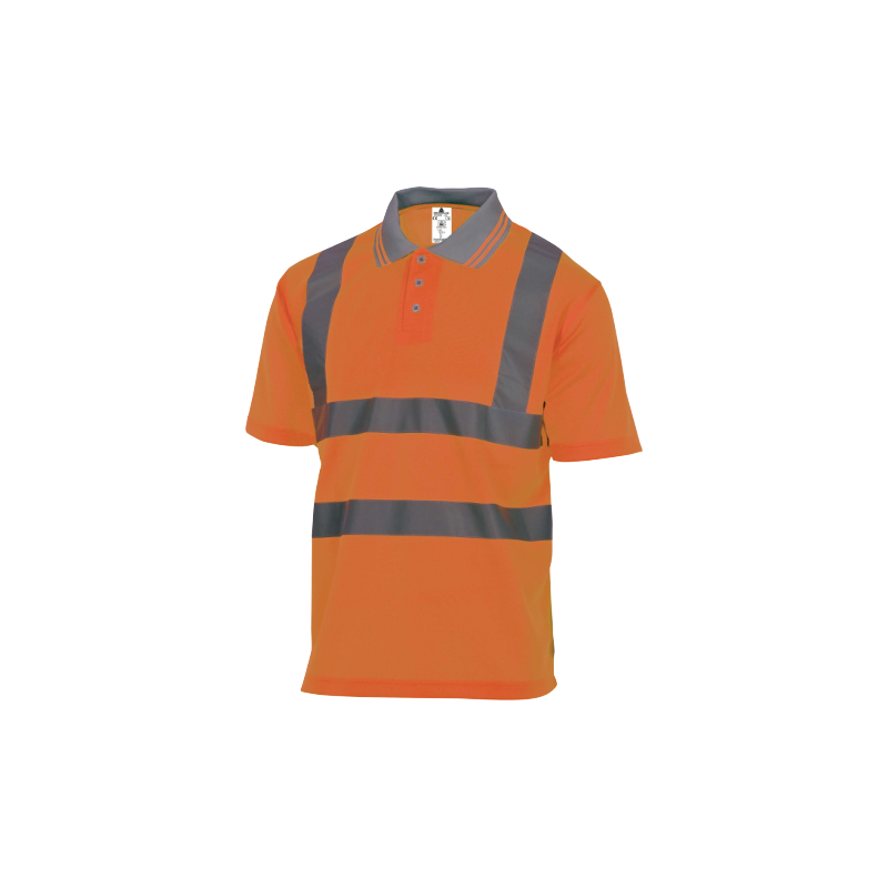 Polo Laranja Manga Curta Delta Plus OffShore Alta Visibilidade