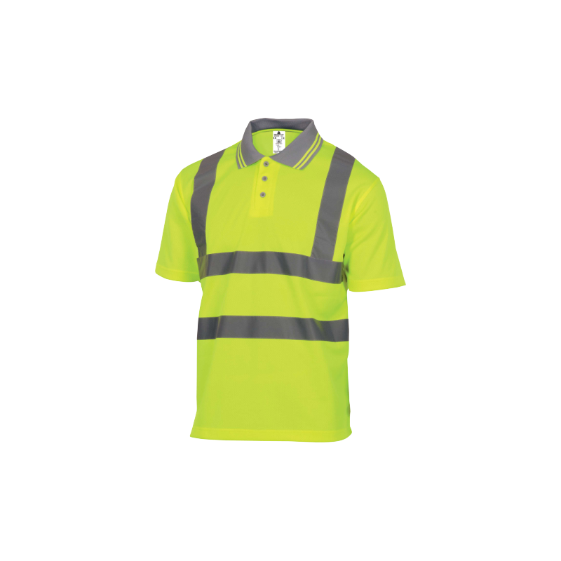 Polo Amarelo Manga Curta Delta Plus OffShore Alta Visibilidade
