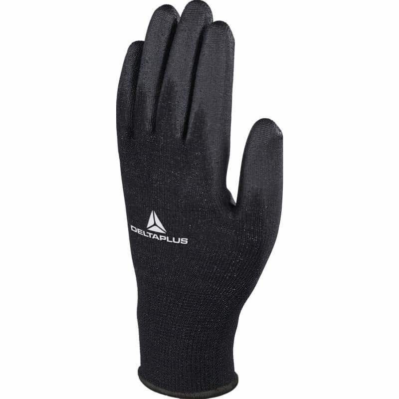 Luva De Malha Poliéster/Palma De Pu Preto VE702PN