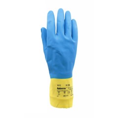 Luvas Latex/Neoprene Azul/Amarelo 33 Cm - Alimentar / Quimicos