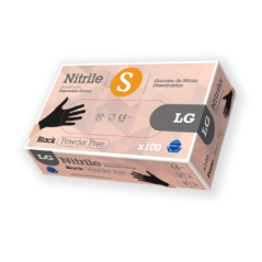 Caixa 100 luvas descartáveis de Nitrilo Preto 3.5Gr tamanho S