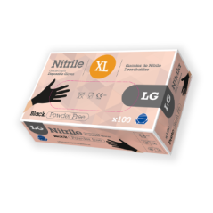 Caixa 100 luvas descartáveis de Nitrilo Preto 3.5Gr tamanho XL