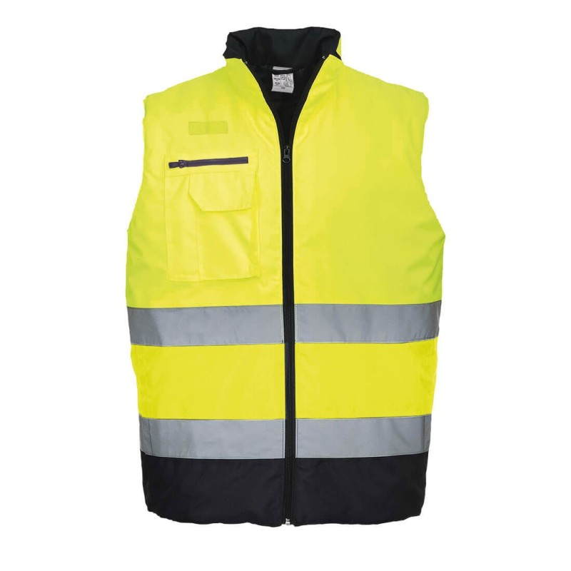 Colete Acolchoado Bicolor de Alta Visibilidade Amarelo