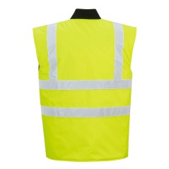 Colete acolchoado reversível de alta visibilidade amarelo