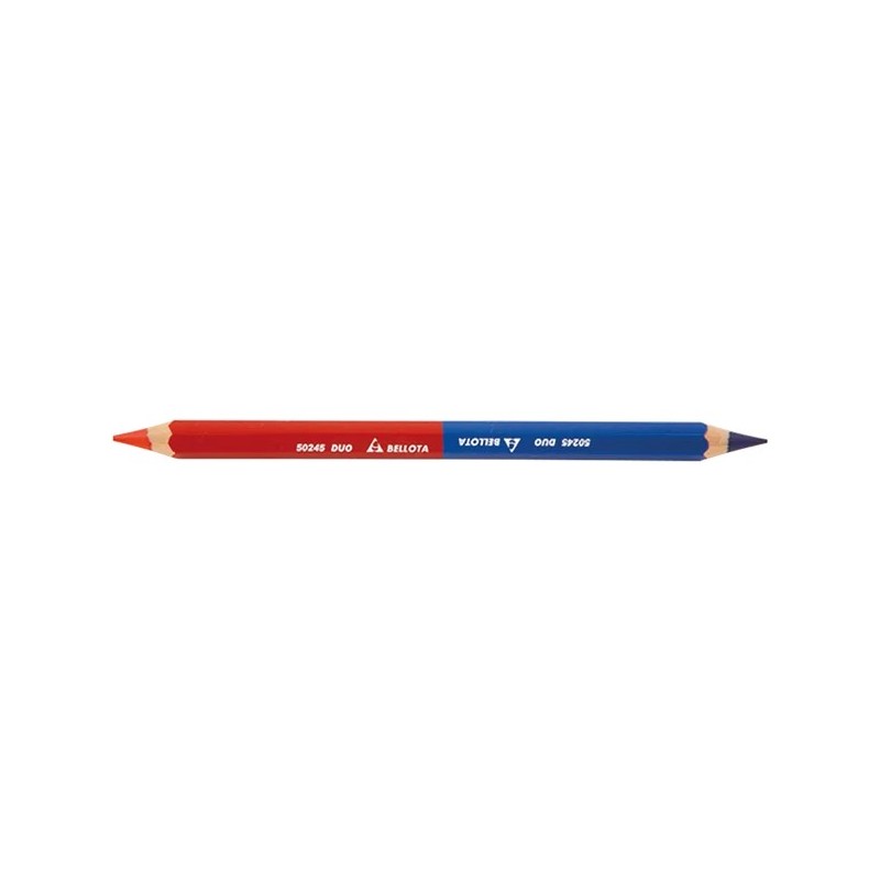 Kit de 3 lápis Bellota duo azul-vermelho especial para trabalhos de ma