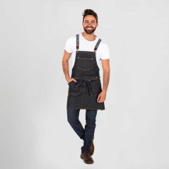 Avental com peito Taberna 74x80cm Vaquero Preto